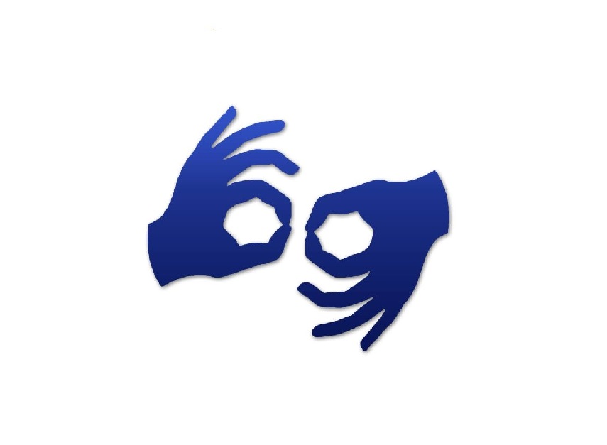 piktogram, obrazek symbol dłoni języka migowego, link do tłumacza online